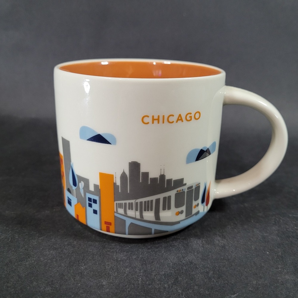Starbucks 2014 You Are Here Collection Chicago IL Ceramic Mug 14oz Cup